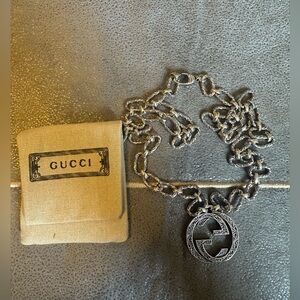 Gucci sterling silver Interlocking G necklace